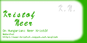 kristof neer business card