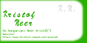 kristof neer business card